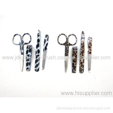4pcs Leopard Zebra Stainless Manicure Set 
